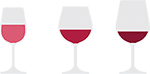 Red wine serving glasses