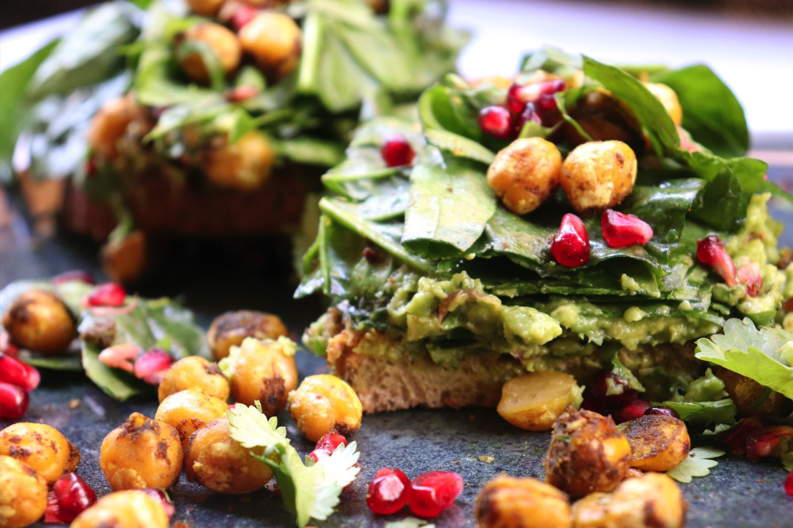 Spiced chickpea avocado toast