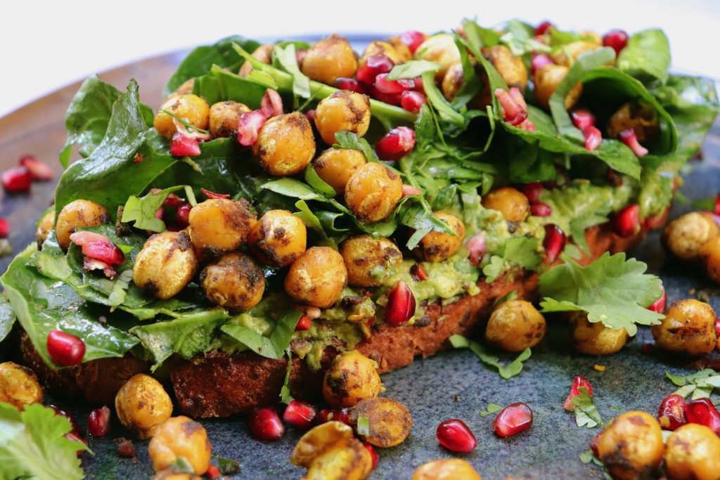 Spiced chickpea avocado toast