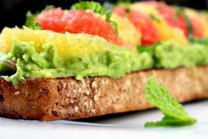 Citrus fruit & mint avocado toast