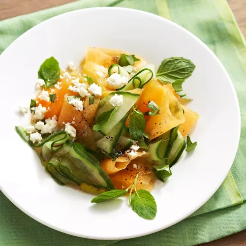 Cantaloupe and cucumber salad