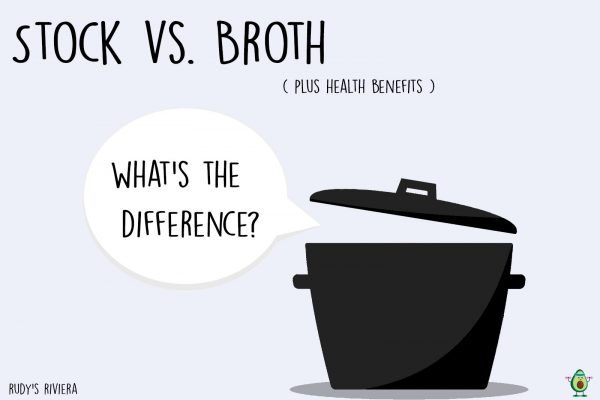 Difference between stock and broth and health benefits.